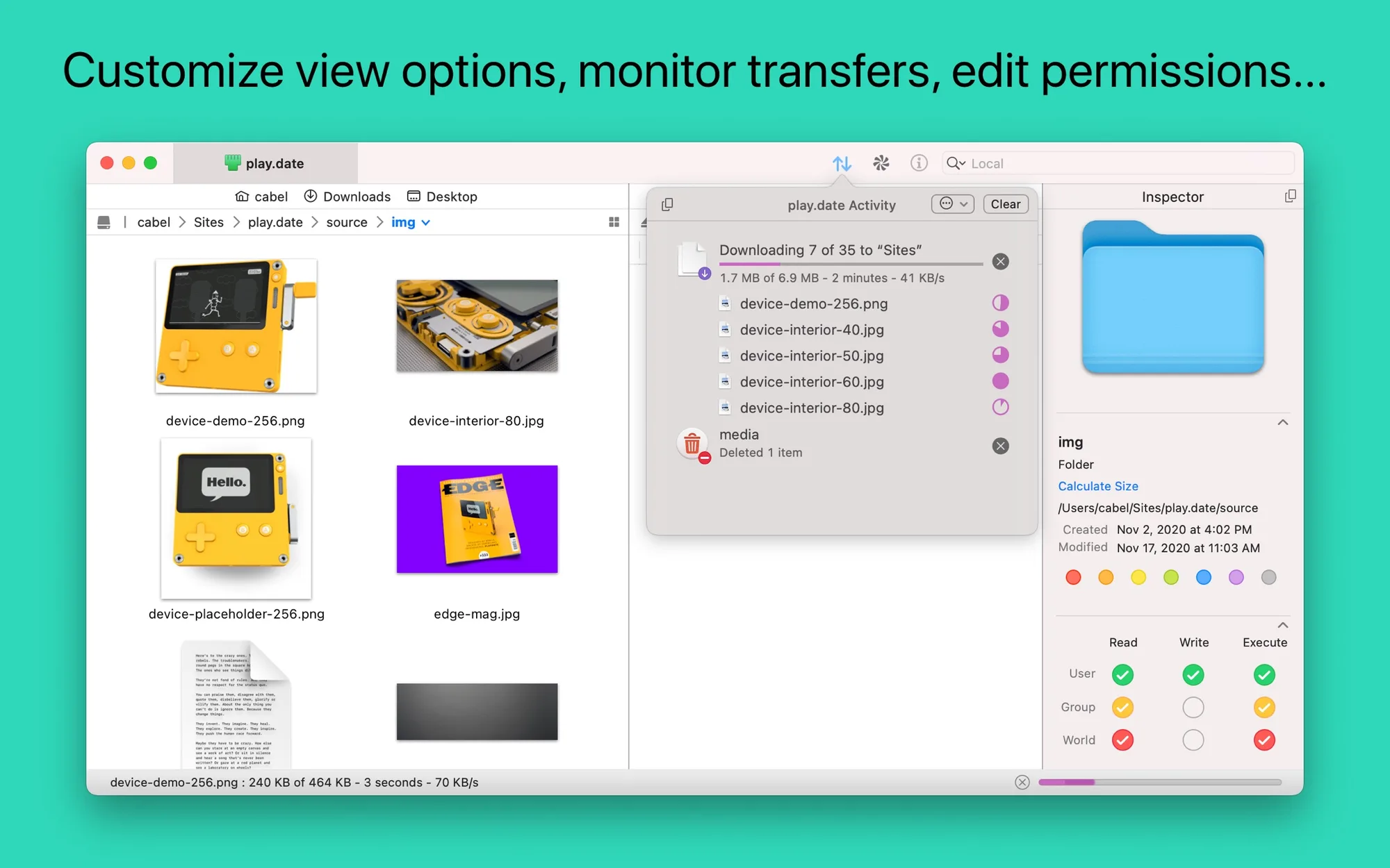 Transmit: File transfer app for FTP, SFTP, WebDAV, S3 and cloud services, with sync (2 of 8)