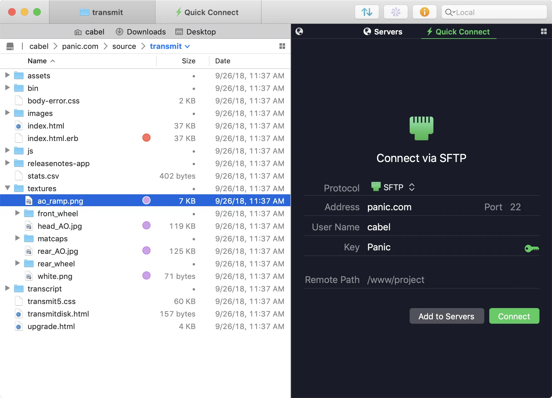 Transmit: File transfer app for FTP, SFTP, WebDAV, S3 and cloud services, with sync (5 of 8)
