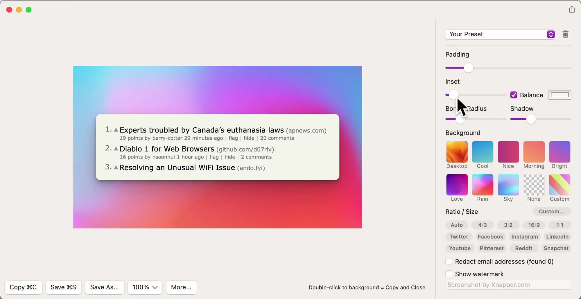 Xnapper: Screenshot tool that auto-balances, adds backgrounds and redacts sensitive info in seconds (4 of 7)